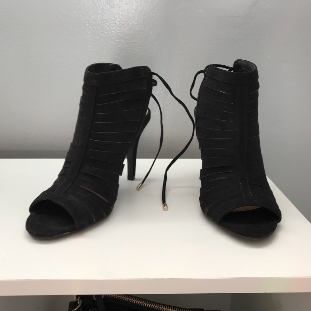 Black Peep Toe Heels